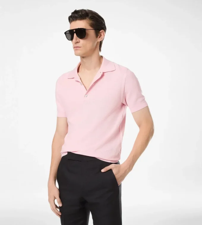 Polo en coton et soie piqué Polo en coton et soie piqué