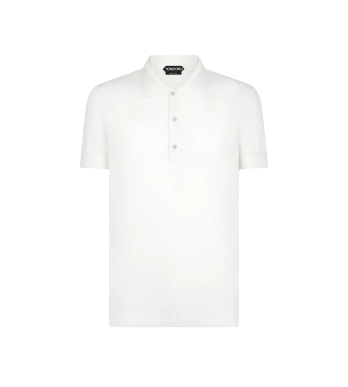 Polo en maille de coton et soie
