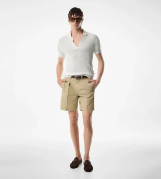 Polo en maille de coton et soie