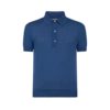 Polo en maille fine de cachemire et soie