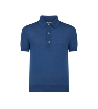Polo en maille fine de cachemire et soie