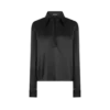 Polo en satin de soie extensible avec logo TF brodé ton sur ton