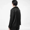 Polo en satin de soie extensible avec logo TF brodé ton sur ton