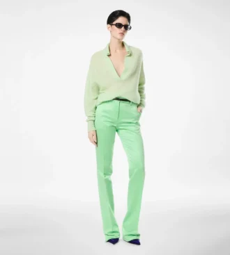 Polo oversize en cachemire et soie ultra-doux à col ouvert