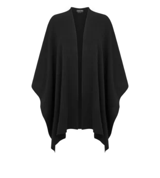 Poncho en cachemire avec logo Tf brodé ton sur ton