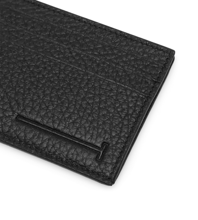 Porte-cartes allongé en cuir de cerf imprimé avec poche centrale Porte-cartes allongé en cuir de cerf imprimé avec poche centrale