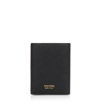 Porte-cartes pliable en cuir grainé