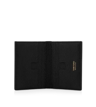 Porte-cartes pliable en cuir grainé