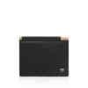 Porte-cartes pliable en cuir grainé avec pince à billets Porte-cartes pliable en cuir grainé avec pince à billets