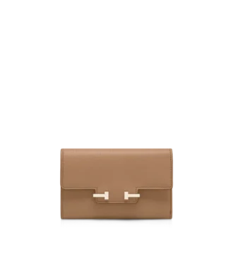Portefeuille compact Aube en cuir grainé souple
