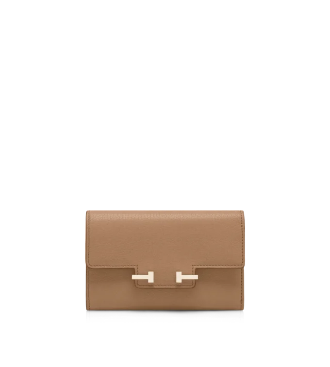 Portefeuille compact Aube en cuir grainé souple Portefeuille compact Aube en cuir grainé souple