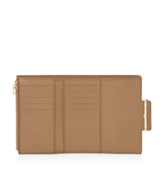 Portefeuille compact Aube en cuir grainé souple