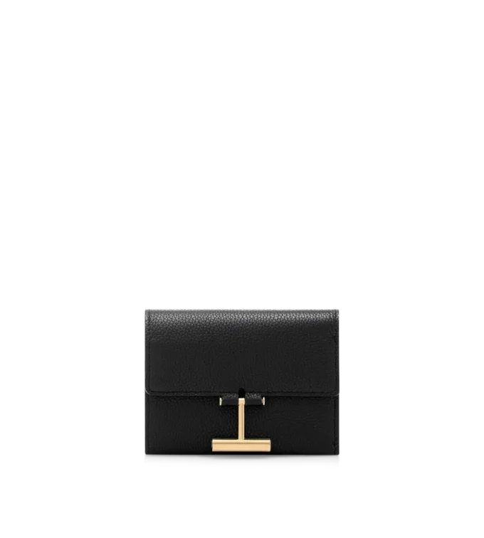Portefeuille compact Tara en cuir grainé Portefeuille compact Tara en cuir grainé