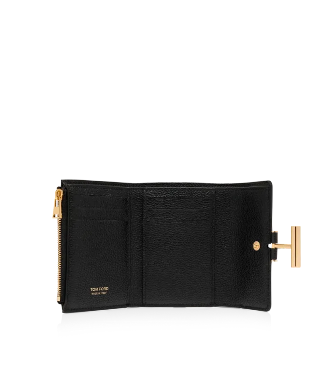 Portefeuille compact Tara en cuir grainé Portefeuille compact Tara en cuir grainé