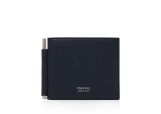 Portefeuille à pince à billets en cuir grainé