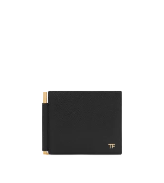 Portefeuille à pince à billets en cuir grainé