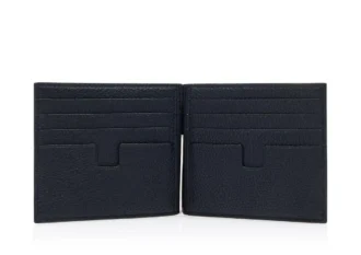 Portefeuille à pince à billets en cuir grainé