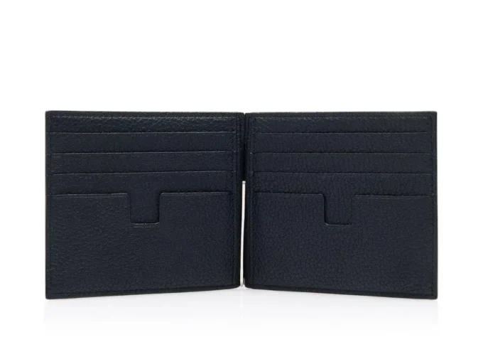 Portefeuille à pince à billets en cuir grainé Portefeuille à pince à billets en cuir grainé
