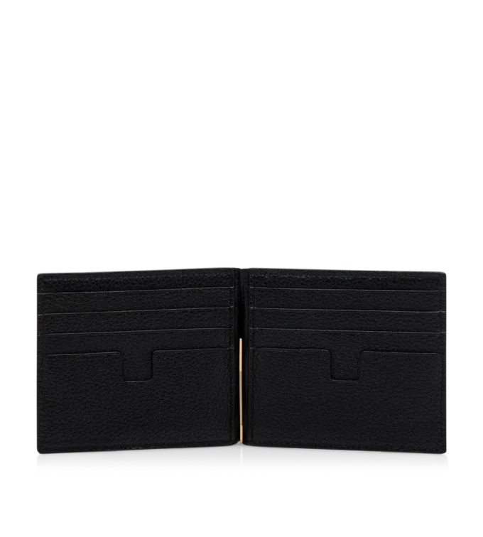 Portefeuille à pince à billets en cuir grainé Portefeuille à pince à billets en cuir grainé
