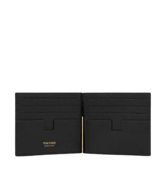 Portefeuille à pince à billets en cuir grainé