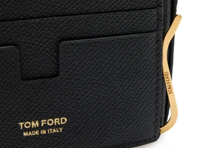 Portefeuille à pince à billets en cuir grainé