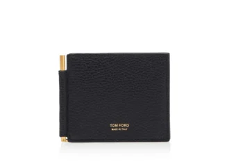 Portefeuille à pince à billets en cuir grainé souple