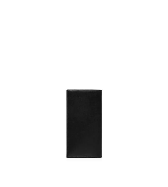 Portefeuille vertical en cuir grainé souple