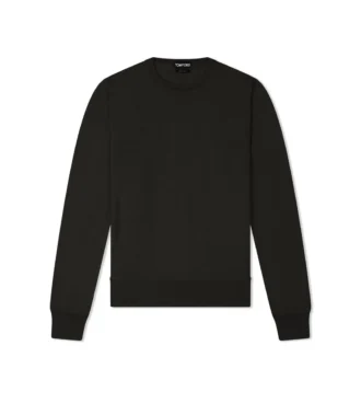 Pull à col rond en cachemire et soie fine