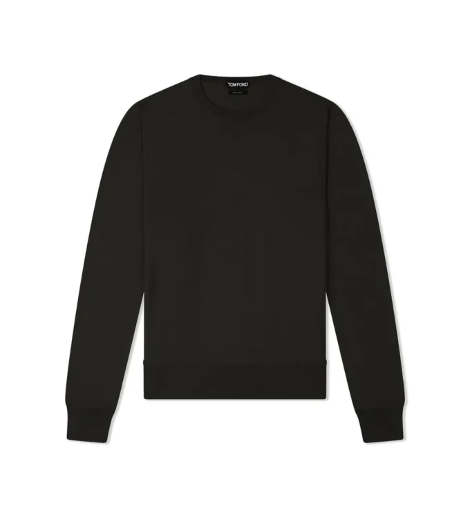 Pull à col rond en cachemire et soie fine