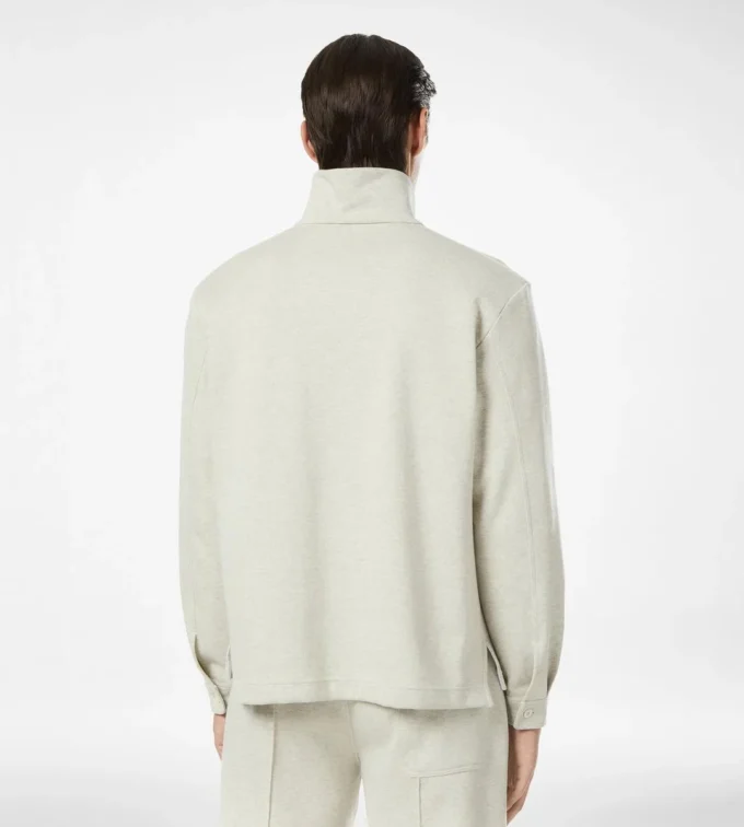 Pull demi-boutonné en coton, soie et cachemire Pull demi-boutonné en coton, soie et cachemire