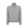 Pull demi-zip en cachemire et laine d&rsquo;agneau