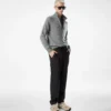Pull demi-zip en cachemire et laine d&rsquo;agneau