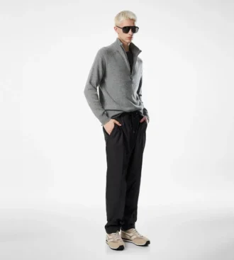 Pull demi-zip en cachemire et laine d’agneau Pull demi-zip en cachemire et laine d’agneau