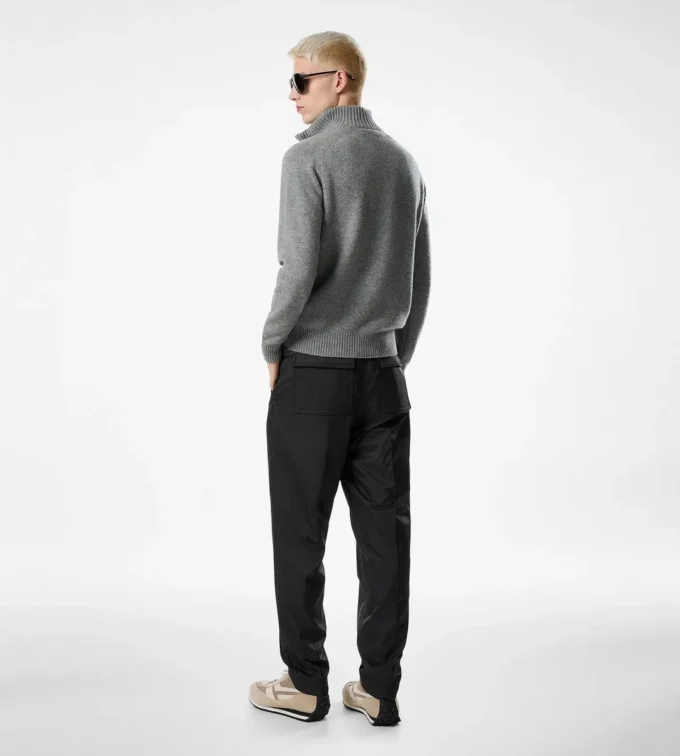 Pull demi-zip en cachemire et laine d&rsquo;agneau