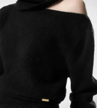 Pull à manches longues et encolure bateau avec plaque métallique Tom Ford