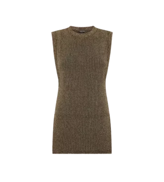 Pull sans manches à col rond et fentes latérales
