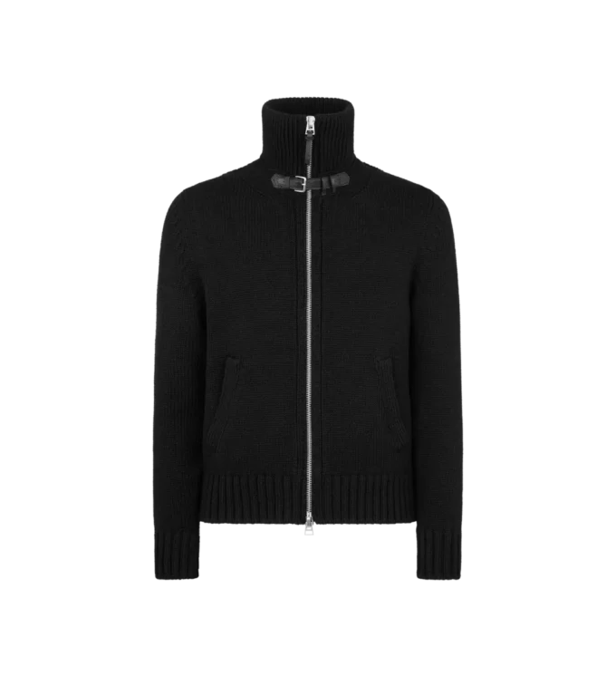 Pull zippé en laine mérinos