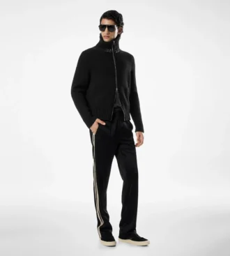 Pull zippé en laine mérinos