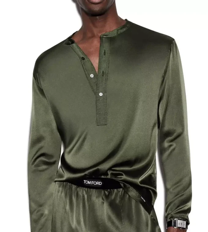 Pyjama en soie Henley 