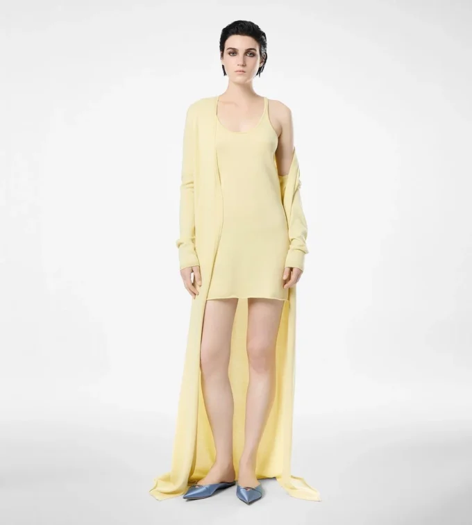 Robe courte sans manches en piqué mérinos