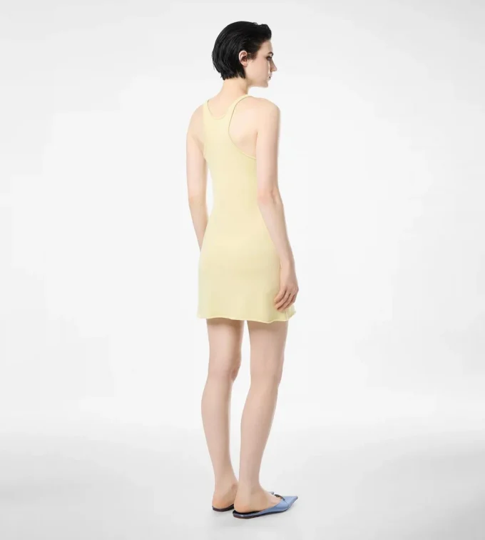 Robe courte sans manches en piqué mérinos