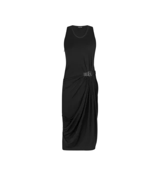 Robe débardeur avec détails en cuir