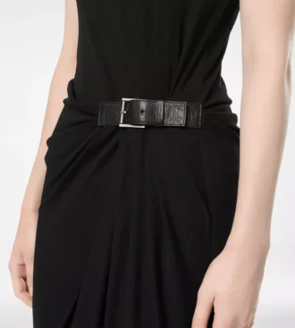 Robe débardeur avec détails en cuir