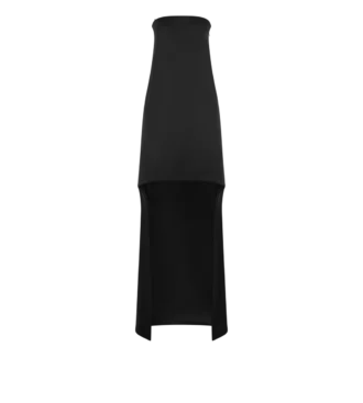 Robe de cocktail asymétrique sans bretelles
