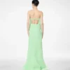 Robe de cocktail asymétrique sans bretelles en double georgette de soie stretch Robe de cocktail asymétrique sans bretelles en double georgette de soie stretch