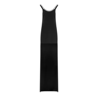 Robe de cocktail asymétrique sans manches avec broderies en cristaux