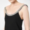 Robe de cocktail asymétrique sans manches avec broderies en cristaux Robe de cocktail asymétrique sans manches avec broderies en cristaux