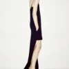 Robe de cocktail asymétrique sans manches avec broderies en cristaux Robe de cocktail asymétrique sans manches avec broderies en cristaux