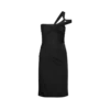 Robe de cocktail asymétrique à torsade sur le devant