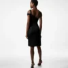 Robe de cocktail asymétrique à torsade sur le devant